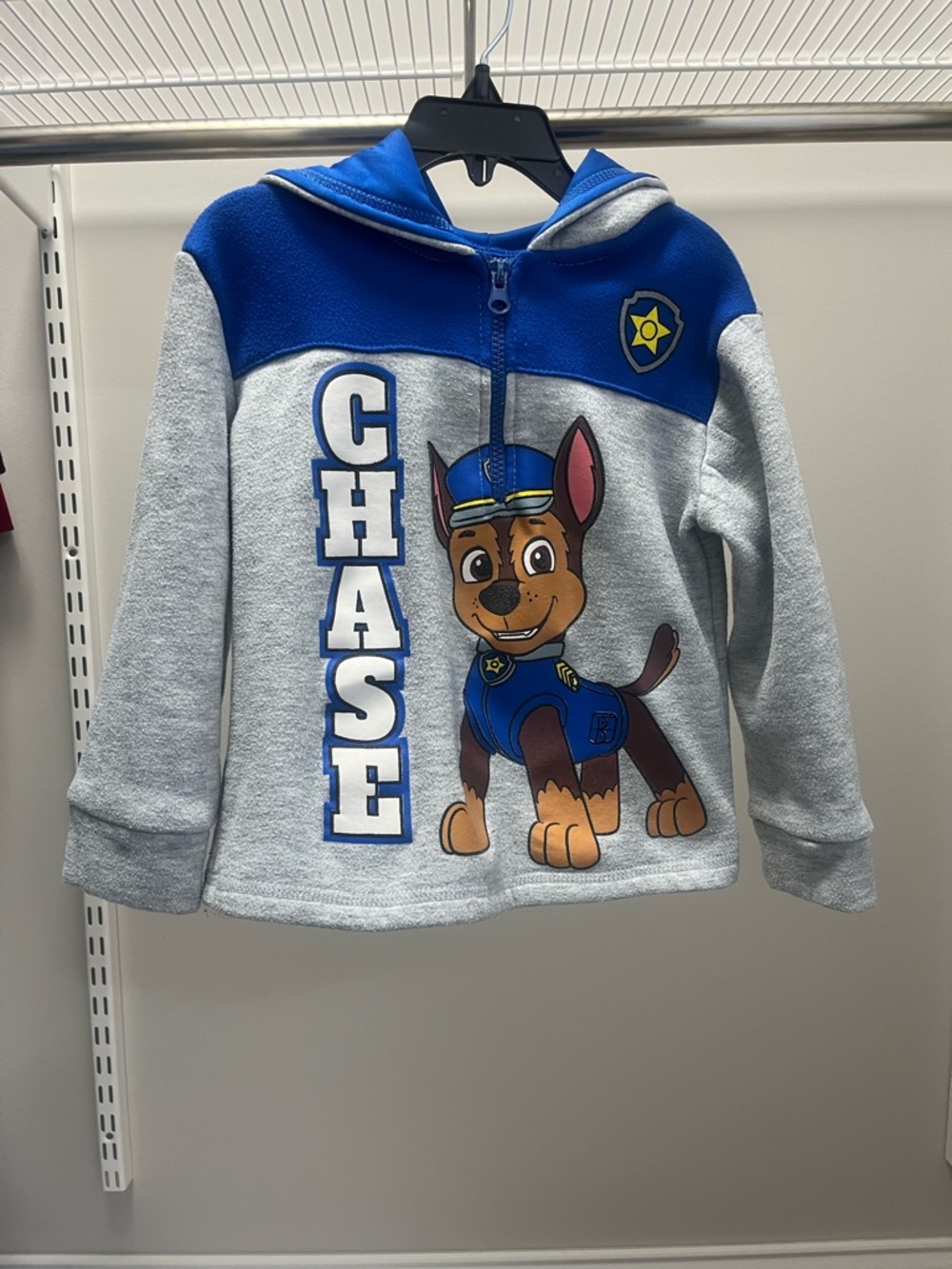 Paw Patrol Chase Zip-Up Hoodie in Blue and Gray